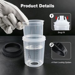 Disposable Paint Cups 6 Ounce165ml, Mini Paint Mixing Cups with Lid and 30 Pa…