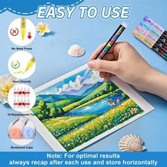 Guangna 240 Acrylic Paint Markers Brush Tip Pens Quick-Drying Waterproof Multi-S