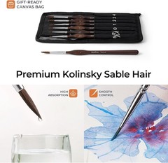 7pcs Kolinsky Sable Miniature Paint Brushes, Professional Fine Detail Paint B…