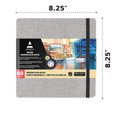 Watercolor Sketchbooks Pack of 2, 8.25×8.25 in, 68 Pages, Acid-Free, Cold Press
