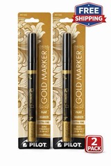 Pilot Gold Paint Marker Extra Fine Tip 2 Pack Permanent Metallic Gold (41500)