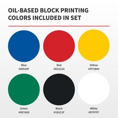 Speedball 3476 Oil-Based Block Printing Ink Starter Set for Professional,
