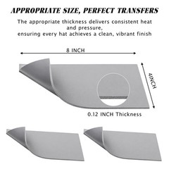 3Pack 4X 8″ Heat Press Mat Silicone Heat-Resistant Easy Press Cover Pad Washable