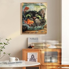 Curious Cat Fish Paint by Numbers for Adults and Kids Beginner DIY Ar