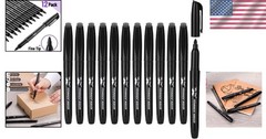 12 Pack Fine Tip Permanent Black Markers – Non-Toxic and Waterproof Creativity