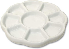 9 Well Porcelain Ceramic Watercolor Paint Palette – Ceramic Mixing Palette Tray