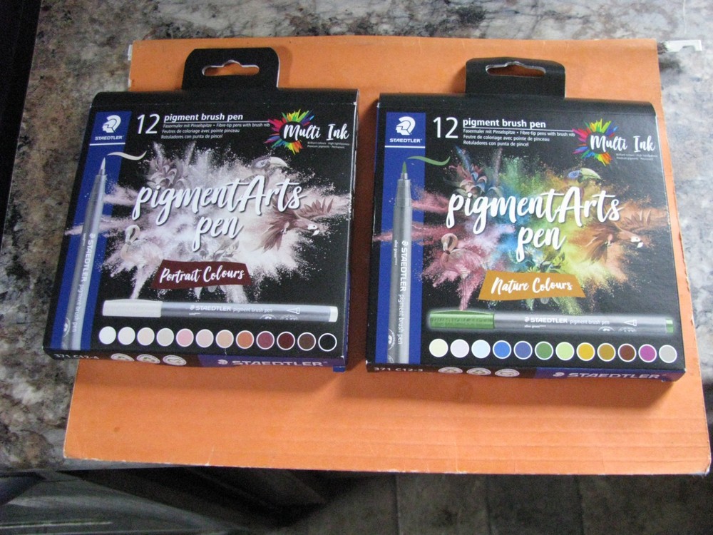 Brand New- Staedtler Pigment Brush Pen Nature & Portrait Colors, Pack of 12 x 2