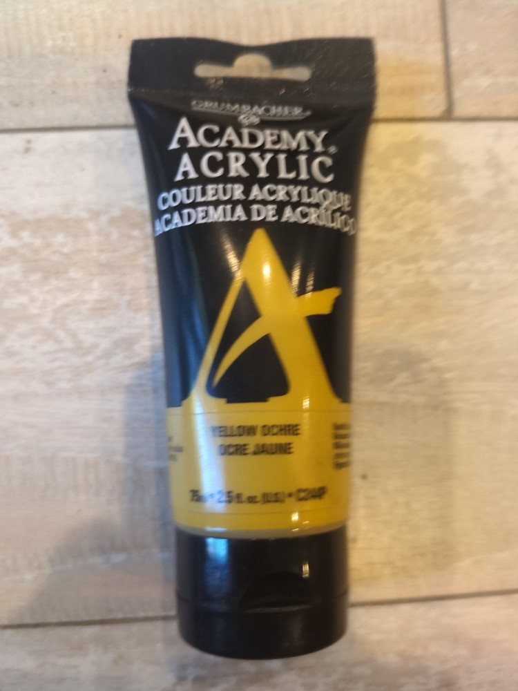 Academy Acrylic Paint Gloss, 2.5 Ounce 75 ml Yellow Ochre Light Hue