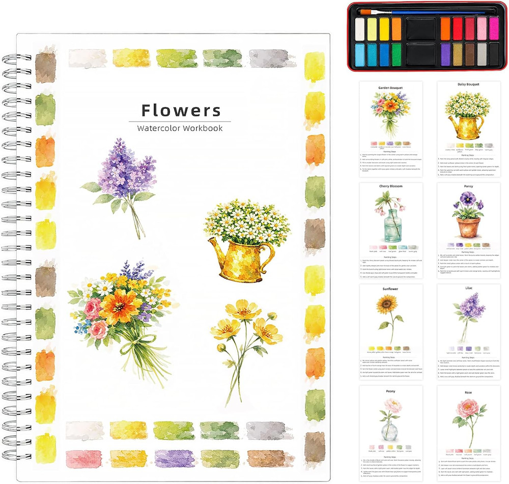 Watercolor Flower Coloring for Adults | Creative Art Techniques | Skill-Buildin