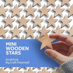 Unfinished Wood Stars 1-1/2″ for Crafts, Flag Stars, July 4 Décor|Woodpeckers