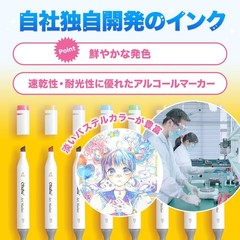 Marker pens 120 colors 121 pens Pastel Thick and thin both ends Illustration mar