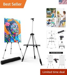 Sturdy Portable Easel with Bag – Height Adjustable 17 to 66 Inches for Displays