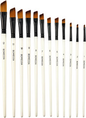 Angular Paint Brushes Nylon Hair Angled Watercolor Pait Brush Set for Acrylics W