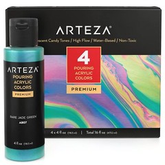 Arteza Pouring Acrylic Paint | Iridescent Candy Tones | 4oz Bottles – Set of 4