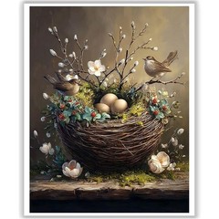 Bird Paint by Numbers Kit for Adults – Bird Flower Paint by Numbers Kit for A…