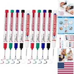 Precision 10 PCS Long Head Marking Pens – Broad Nib & Fast-Dry Ink in 5 Colors