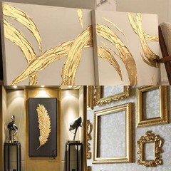 Acrylic Paint Metallic Gold, Non Toxic, Non Fading, 100ml Gold Leaf Paint for Ar