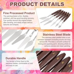 14mm #4 Painting Palette Knife Stainless Steel Spatula Wood Handle