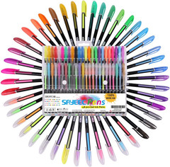 SAYEEC 48 Packs Glitter Metallic Gel Pen Set Coloring Neon Pens Set for Adult Co