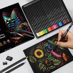 120 Color Colored Pencils Set Metallic Sketching Shading Soft Core Sharpened