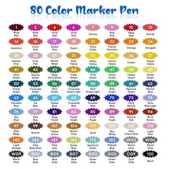 80 Colors Alcohol Markers Set, Dual Tips Blender Art Markers for Drawing Sket…