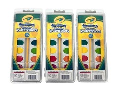 Crayola Washable Watercolor Paint 16 Count Assorted Colors 530555 Lot Of 3 New