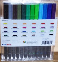 Kingart® Pro Twin-Tip Brush Fine Tips Rich Colors Coded Superior Blend Set 24