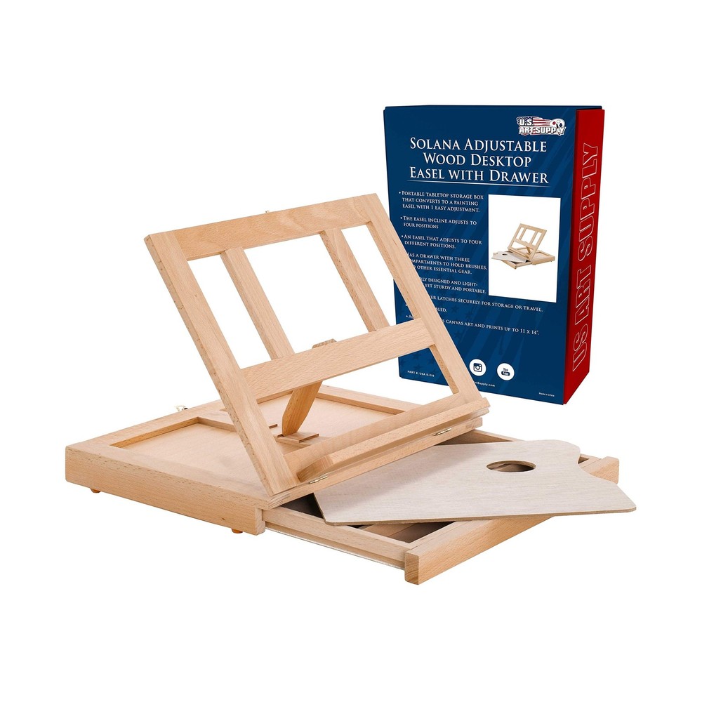 U.S. Art Supply Solana Adjustable Wood Art Easel: Portable Beechwoo… Fast Ship