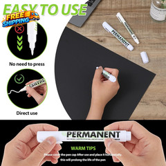 Acrylic White Paint Pens 6 Pack White Permanent Marker with Extra Fine Point