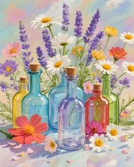 askkqtx Flowers Paint by Numbers Kit for 16×20 inches, Flowers- MT22375
