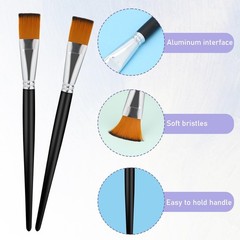 10 Pack 1 Inch Flat Paint Brushes Acrylic Oil Watercolor Artist Craft Painting B