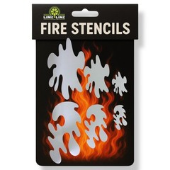 6-Piece Realistic Fire Airbrush Stencil Kit for Automotive Paint – Cars, Trucks,