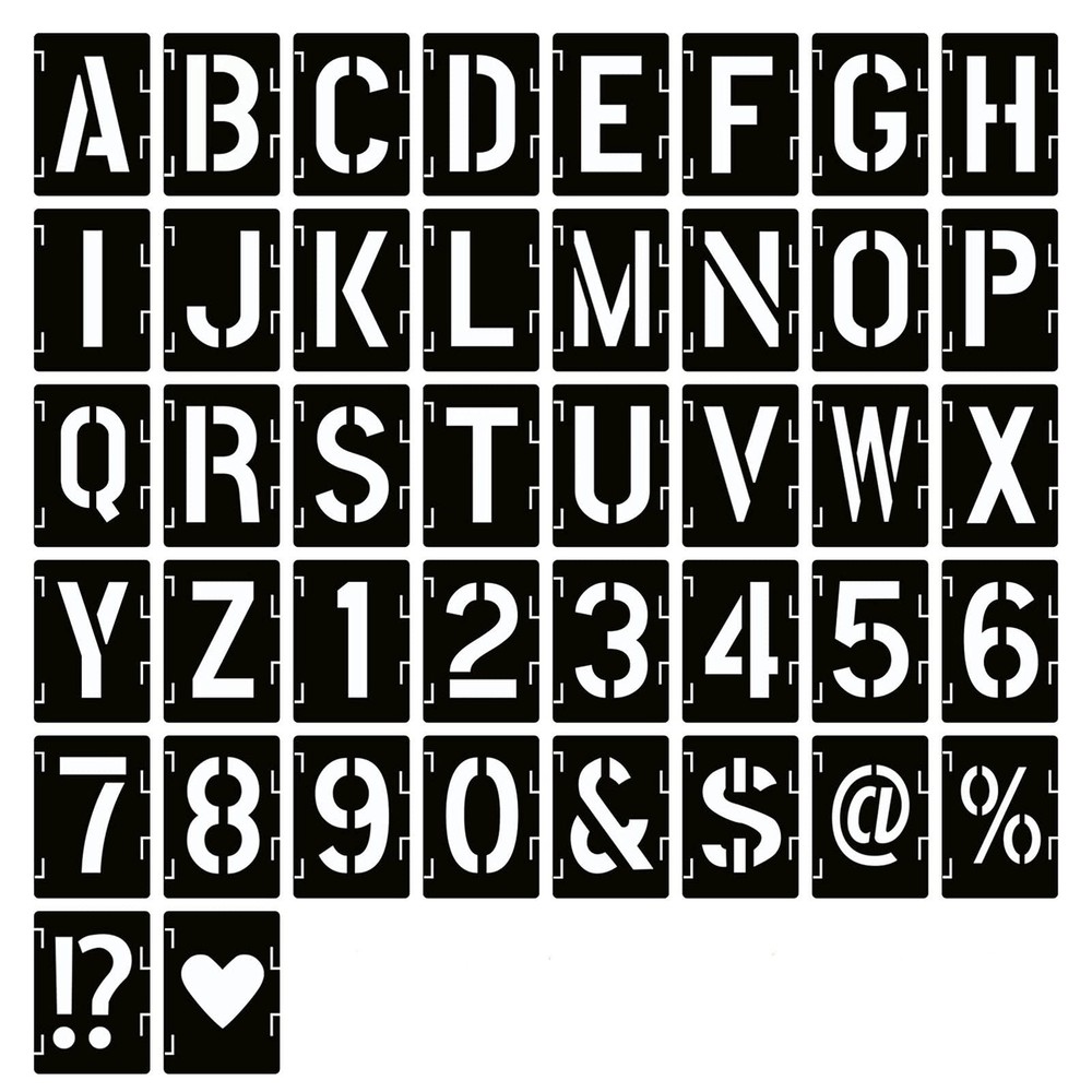 YEAJON 6 Inch Letter Stencils Symbol Numbers Craft Stencils, 42 Pcs 6 inch