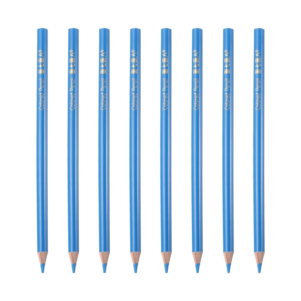 8PCS Colored Pencils Set, Wooden Oil Based Colored Drawing Pencil, Pale Blue