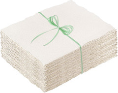 100 Sheets Deckled Edge Paper 4X6 Inches, 160 GSM Handmade Paper, Rough/Textured