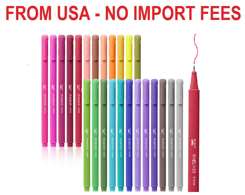 Mr. Pen- Colored Fineliner Pens, 24 Pack, 0.4mm, Ergonomic Triangular Barrels, S