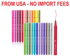 Mr. Pen- Colored Fineliner Pens, 24 Pack, 0.4mm, Ergonomic Triangular Barrels, S