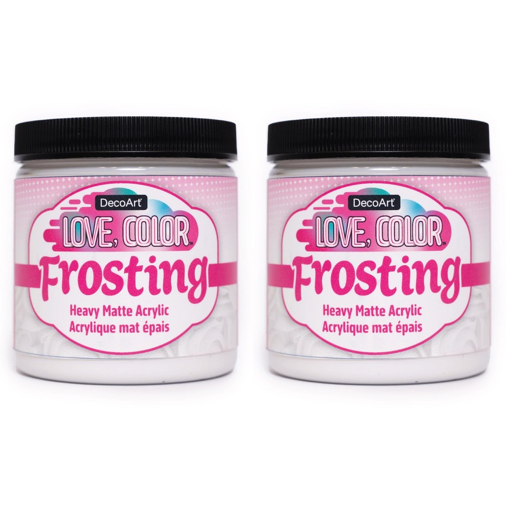 DecoArt Love Color Faux Frosting Paint – 2 Pack (8 fl oz) – Textured Decorati…