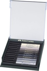 PITT Artist Brush Pen Set, 12 Grey Colours, Workstation, Art, Marker, Drawing
