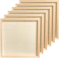 Wood Art Panels 12X12 Unfinished Wooden Canvas Panels 6-Pack Wood Frame for Oil