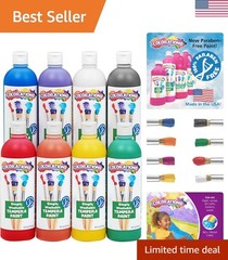 Washable Paraben-Free Tempera Paint 8-Pack – Safe for Indoor/Outdoor Creativity
