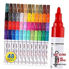 Paint Marker Pens – 48 Colors Permanent Oil Based 1 Count (Pack of 48)