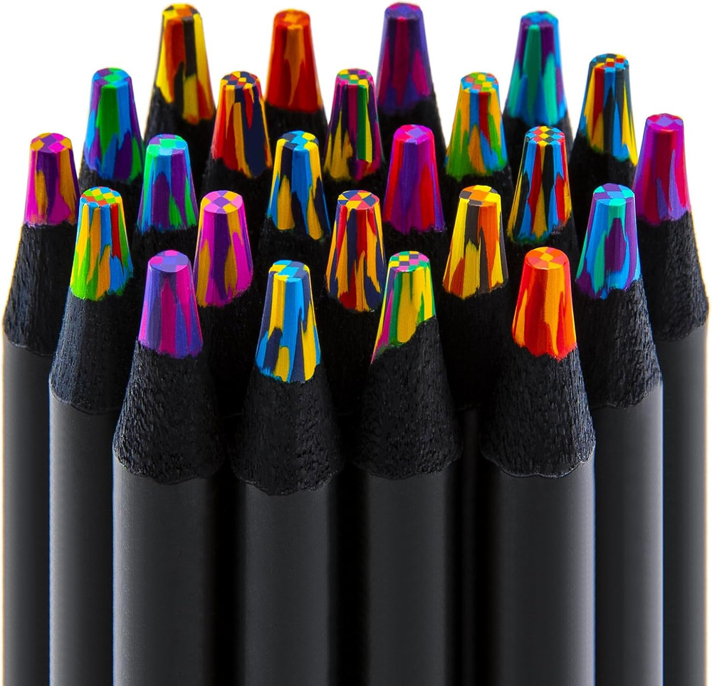 24-Pack Rainbow Color Pencils for Kids & Adults – Multi-Color Drawing Set