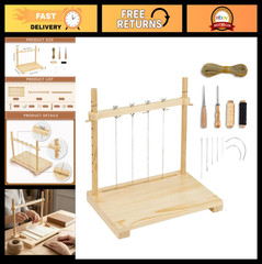 Wooden Bookbinding Sewing Frame Kit – DIY Book Binding Tools & Punch Guide for H