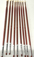 New Professional Artist Hog Bristle lot of 9 Filberts sizes 1(4), 2(4), & 4(1)
