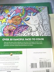New Dover Creative Haven Fanciful Faces Color Coloring Book Art Craft Colorful +