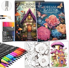 Adult Coloring Book for Women Relaxation, Spiral Bound Mindfulness Coloring B…