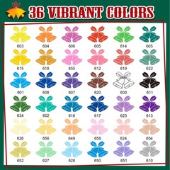 36 Colors Acrylic Paint Markers, Soft Brush Tip Pens and Markers, Acrylic Pai…