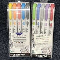 Lot Of 2 Zebra Mildliner Creative Marker (Cool & Refined, Friendly Mild) Sets