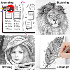Micro Fineliner Drawing Art Pens: 12 Black Fine Line Waterproof Ink Set Artist S